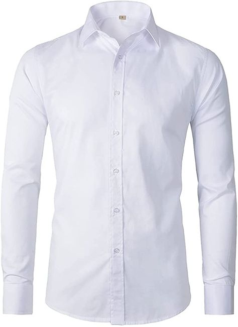 Beninos Men's Dress Shirt Fitted Poplin Solid (5618 White, M) at Amazon Men’s Clothing store Mens White Dress Shirt, Shirt Outfit Men, Shirt Dress Outfit, White Collared Shirt, White Shirt Men, Mens Sleeve, White Button Down Shirt, Suit Shirts, Formal Shirts For Men