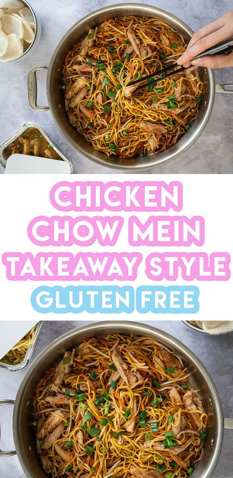 Mark’s 5-Ingredient Gluten Free Chicken Chow Mein Recipe (Takeaway style) Gluten Free Chinese Food, Chicken Chow Mein Recipe, Low Fodmap Recipes Dinner, Gluten Free Chinese, Fakeaway Recipes, Chow Mein Recipe, Chicken Chow Mein, Seafood Paella, Lactose Free Diet