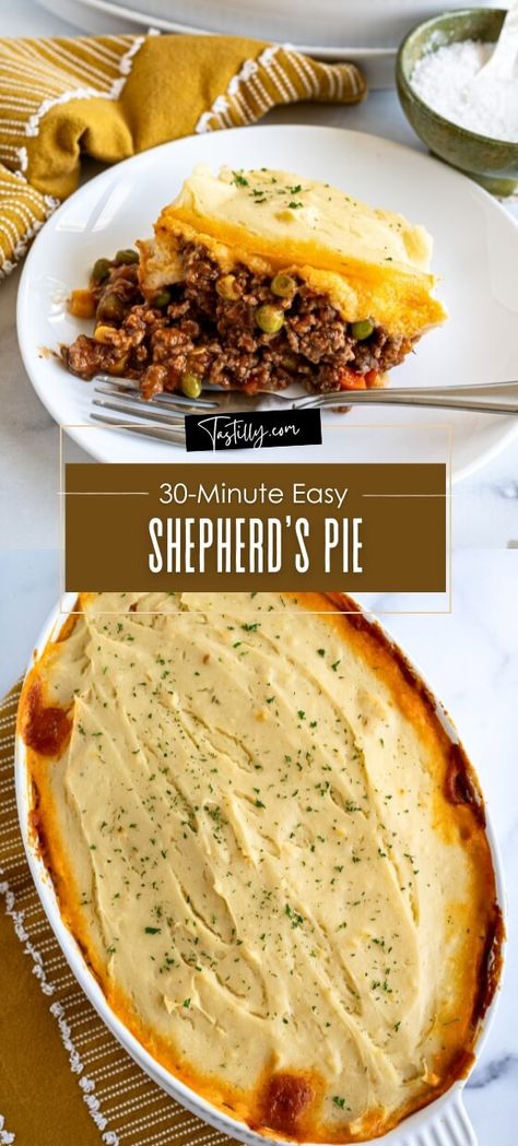 30-Minute Easy Shepherd’s Pie - Tastilly Kraft Shepherds Pie Recipe, Shepards Pie Instant Potatoes, Small Shepherds Pie Recipe, Shepherd Pie Casserole, Shepherds Pie Recipe Ground Chicken, Shepards Pie Potato Skins, East Shepherd Pie, Mexican Shepherds Pie Recipe, Shepherds Pie Gravy