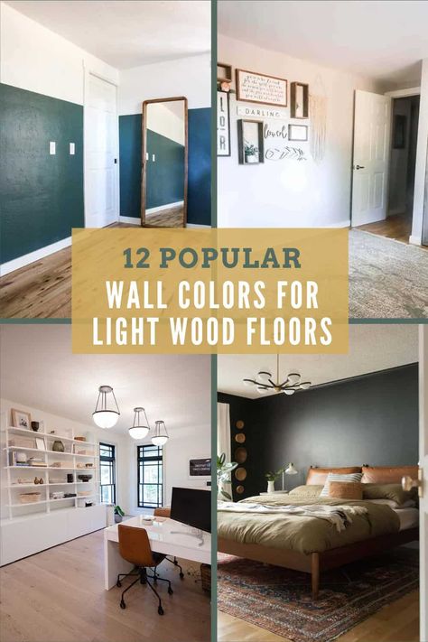 Light Wood Floor Paint Colors, Light Floor Wall Color, Living Room Inspiration Light Wood Floors, Paint Colors For Light Hardwood Floors, Bedrooms With Light Wood Floors, Best Wall Color For Light Wood Floors, Paint Colors With Light Oak Floors, Light Wood Floors Paint Colors, Light Hardwood Floors Living Room Decor