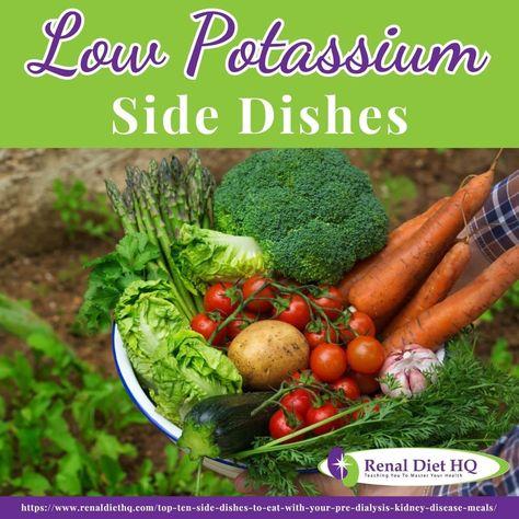 Explore a variety of delicious low potassium side dishes to maintain a healthy diet. Discover flavorful recipes with reduced potassium content, perfect for individuals with specific dietary needs. Kidney Diet Food Lists, Renal Friendly Recipes, Kidney Healthy Foods, Ckd Recipes, Kidney Friendly Recipes Renal Diet, Kidney Diet Recipes, Low Potassium Recipes, Healthy Kidney Diet, Low Potassium Diet