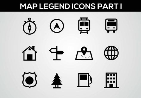 Free Map Legend Part I Vector Map Legend, Free Maps, Travel Maps, Vector Art, Art Images, Template Design, Vector Free, For Free, Clip Art