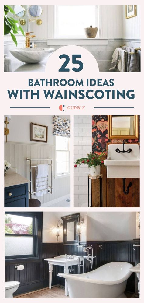 If you feel like it’s time for a bathroom upgrade, we've got the perfect idea. Bathroom wainscoting is a great way to add style without breaking your budget – or completely overhauling the space. Powder Rooms With Wainscotting, Powder Room With Beadboard, Wainscoting Bathroom Ideas, Wainscoating Bathroom, Bathroom With Wainscotting, Black Wainscoting Bathroom, Small Bathroom Wainscoting Ideas, Wainscoting Ideas Bathroom, Bathroom Wainscotting