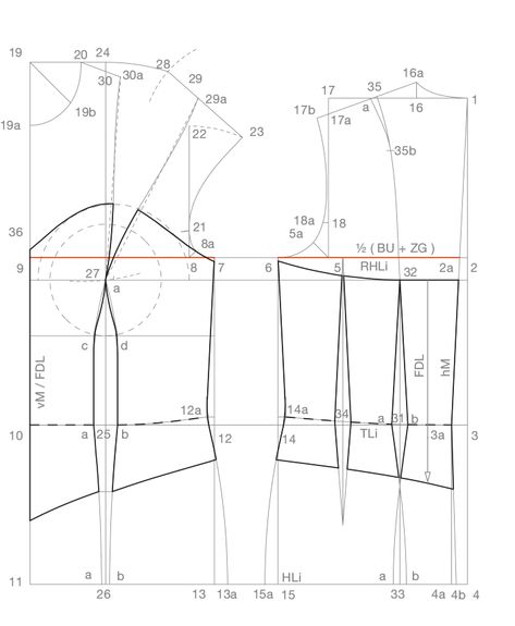 Il Modellismo #clippedonissuu 55D Bodice Top Pattern, Corset Dress Pattern, Easy Bustier Pattern, Pola Korset, Pattern Top Sewing, Pola Bra, Corset Patterns, Pattern Corset, Bustier Pattern