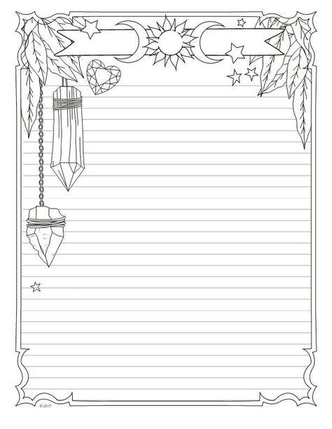 Witchy Lined Paper, Witchy Printables Journal Pages, Grimoire Page Borders, Spell Pages Printable, Wicca Journal Pages, Free Printable Journal Pages Templates Writing Papers, Notebook Pages Aesthetic, Blank Journal Pages Printable, Tarot Card Journal Pages