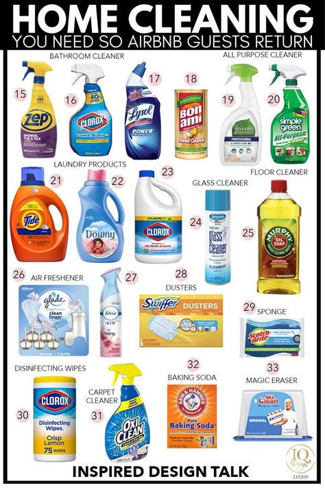 im so glad i came across this because these cleaning essentials are the best!! definitely getting these things for the new Airbnb Rental Property! Laundry Essentials Products, Deep Cleaning House Supplies, Cleaning Equipment List, Best Kitchen Cleaning Products, New House Cleaning Supply Checklist, Laundry Room Necessities, Cleaning Supplies For New Home, Dorm Room Cleaning Supplies, House Cleaning Supplies List