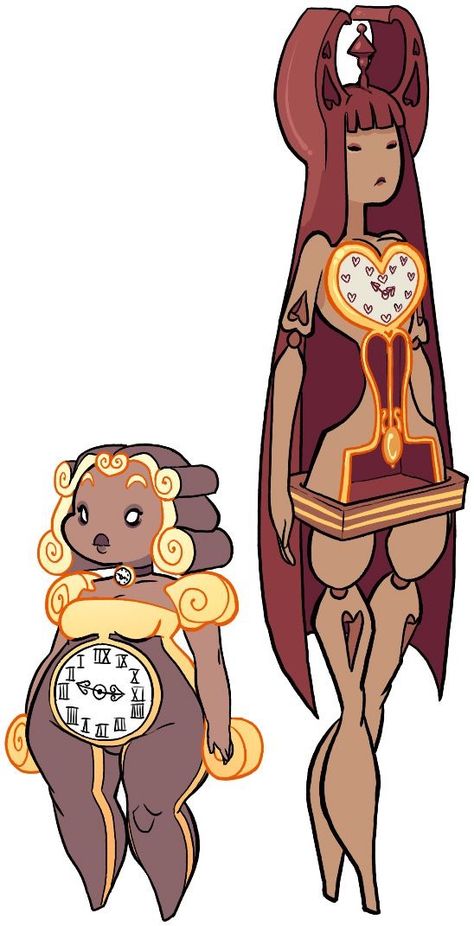 Clock Head Character, Clock Illustration Art, Zodiac Character Design, Clock Monster, Madoka Witch, Hour Glass Body, Cartoon Glasses, Beast Disney, Monster Girls