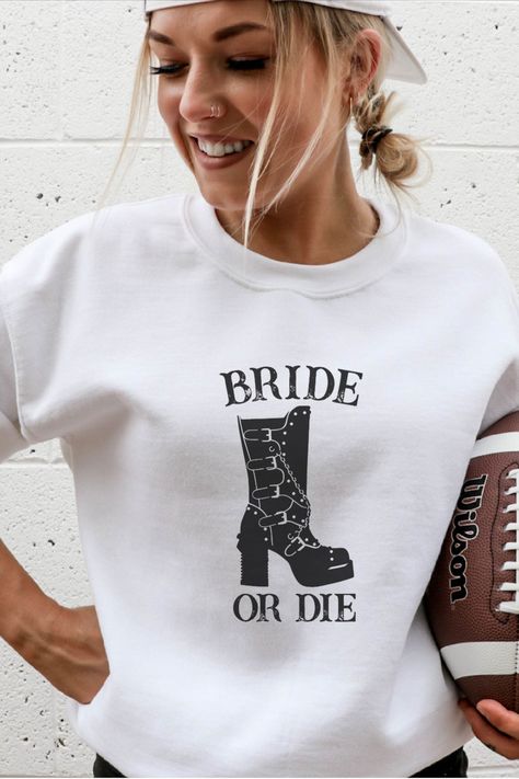 This gothic wedding bachelorette party personalized crewneck sweatshirt is perfect for your upcoming dark fairytale wedding! With its unique design, this sweatshirt will make a statement at your event. This stylish and practical. The front and back are both adorned with a beautiful gothic design. Whether you're dressing up as your favorite witch or vampire, this sweatshirt is perfect for any bride-to-be. Order your gothic wedding bachelorette party personalized crewneck sweatshirt today! Gothic Wedding Theme, Romantic Theme Wedding, Wedding Bachelorette Party, Dark Fairytale, Gothic Design, Gothic Wedding, Fairytale Wedding, Romantic Wedding, Bachelorette Party