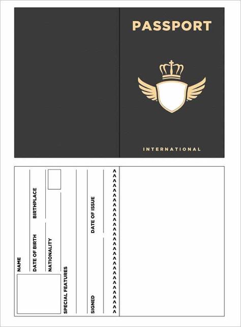 Passport Template, Passport Wedding Invitations, Passport Card, Buku Harry Potter, Paper Toys Template, Seni Dan Kraf, Id Card Template, Psd Designs, Paper Toys