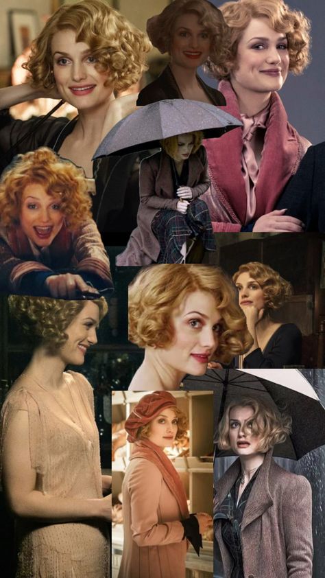 Queenie Goldstein collage, wallpaper or anything else 💛 Queenie Goldstein, Collage Wallpaper, Short Hair Cuts, Hair Cuts, Collage, Halloween, Hair