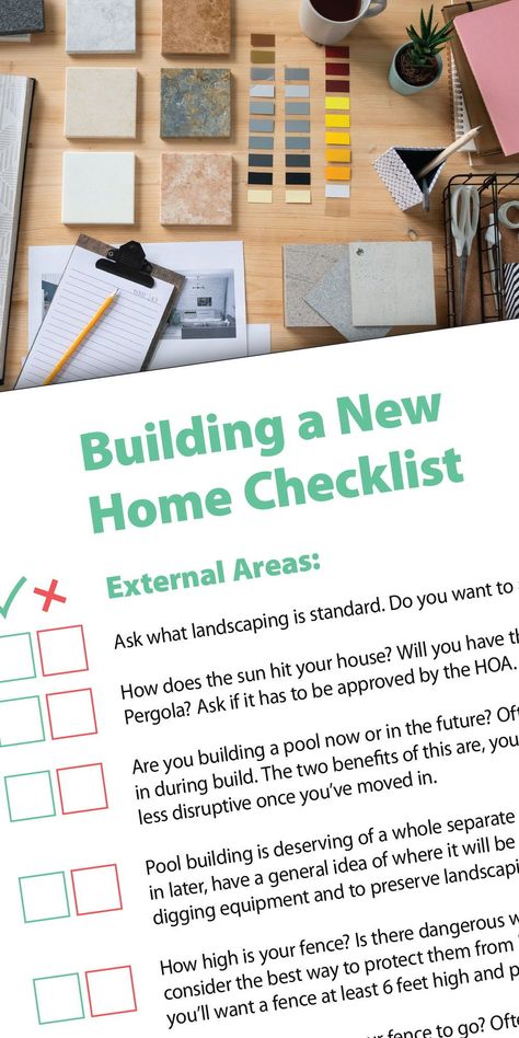 Building a house checklist - things to consider when designing your dream home Dream Home Building Checklist, How To Design Your Dream House, Planning To Build A House Checklist, Home Design Checklist, Building A House Checklist First Time, New House Build Checklist, 2023 Home Building Trends, Things To Include When Building A House, Things To Add When Building A House