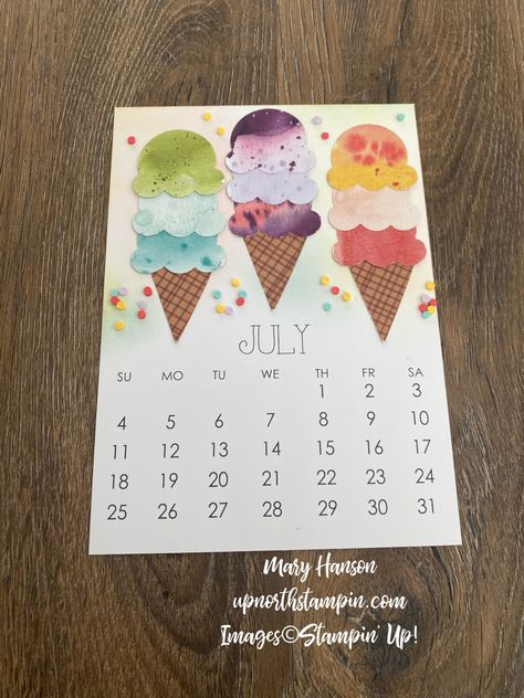 A Calendar for Katie! – Up North Stampin' School Calendar Ideas For Kids, Scrapbook Calendar, Table Calendar, Christmas Advent Calendar Diy, Calendar Stamps, Calendar Craft, Card Making Templates, Cute Calendar, Diy Calendar