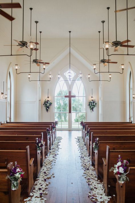 Wedding Ideas Chapel, Chapel Door Wedding Decor, Old Chapel Wedding Decorations, Wedding Venue Ideas Church, Small Wedding Chapel Decor, Chapel Decor Wedding, Southern Chapel Wedding, Fall Chapel Wedding, Chapel Wedding Ideas