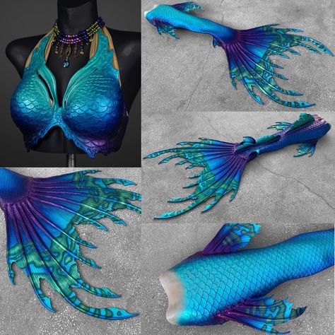 Mermaid • Instagram Blue And Purple Mermaid Tail, Pretty Mermaid Tails, Purple Mermaid Tails, Tail Ideas, Green Mermaid Tail, Mermaid Things, Mermaid Inspiration, Realistic Mermaid Tails, Mermaid Tail Costume