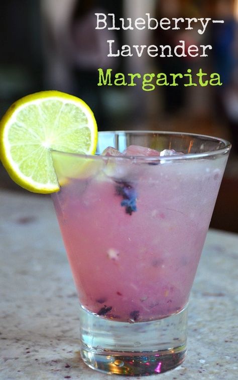 Lavender Margarita, Lavender Drink, Blueberry Margarita, Lavender Cocktail, Blueberry Lavender, Margarita Day, National Margarita Day, Lavender Recipes, Tequila Drinks