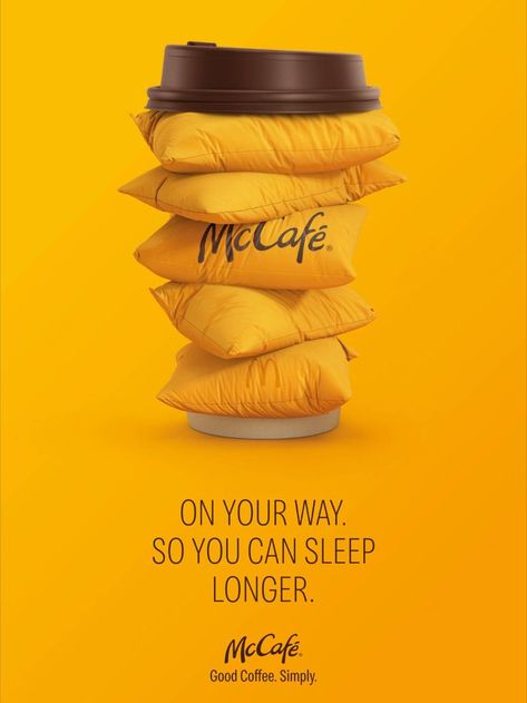 Previously, customers could only order McCafé coffee at a McCafé, but now with a change in operations, it’s possible to order McCafé at any McDonald’s restaurant as well as at McDrive. Therefore, our task was to communicate that there is McCafé not far away from you... Creative Ad Campaigns Design, Clever Advertising Marketing Ideas, Good Copywriting Ads, Funny Ads Hilarious Advertising, Best Advertisements, Simple Ads Design, Best Ad Design, Cool Advertisements, Coffee Ads Creative Advertising