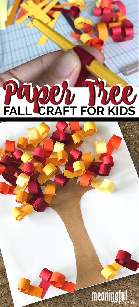 Tree Paper Craft, Kids Fall Crafts, Fun Fall Crafts, Fall Arts And Crafts, Homeschool Crafts, Fall Tree, Fall Craft, Fall Crafts For Kids, Autumn Crafts