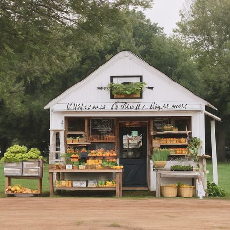 9 Homestead Farmstand Ideas (with Pictures) - Gardening Olivia Farm Stand Ideas Farmers' Market, Farm Stand Display Ideas, Cute Farm Stand Ideas, Small Farm Store Ideas, Country Store Aesthetic, Farmstand Aesthetic, Greenhouse Business Ideas, Farm Market Aesthetic, Farm Stand Shed