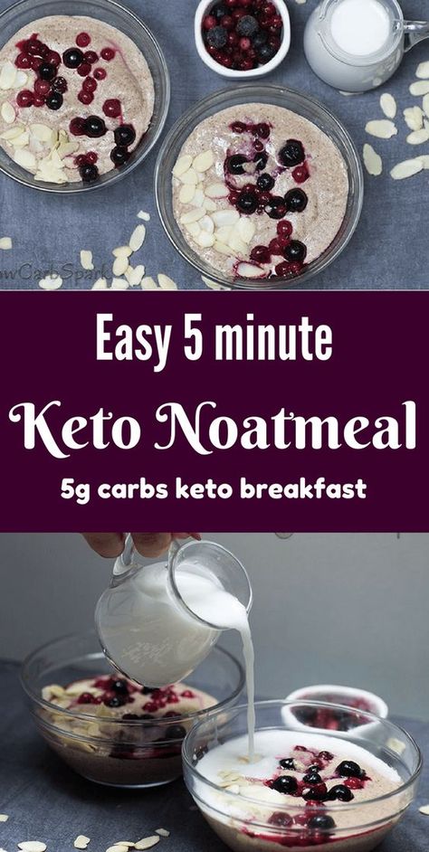 Ketotarian Breakfast, Keto Hot Cereal, Low Carb Oatmeal, Low Carb Cereal, Keto Oatmeal, Desayuno Keto, Postre Keto, Overnight Oat, Hot Cereal