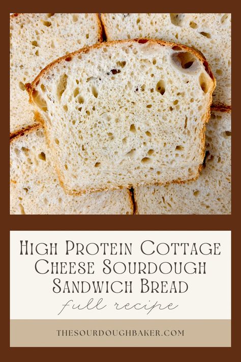 Cottage Cheese Sandwich, Cottage Cheese Bread Recipe, Make Cottage Cheese, Cheese Sourdough, Protein Cottage Cheese, Sourdough Sandwich Bread, Sourdough Bread Sandwiches, Cheese Bread Recipe, Sourdough Starter Discard Recipe