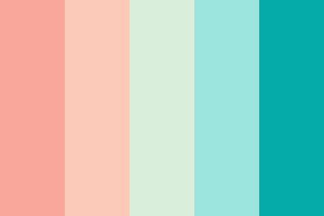 Coral And Aqua Color Palette, Pink Peach Teal Color Palette, Turquoise And Pink Palette, Aqua And Coral Bathroom, Aqua Pallete Color, Coral Aqua Color Palette, Pink And Aqua Color Palette, Coral Turquoise Palette, Coral Pink Colour Palette