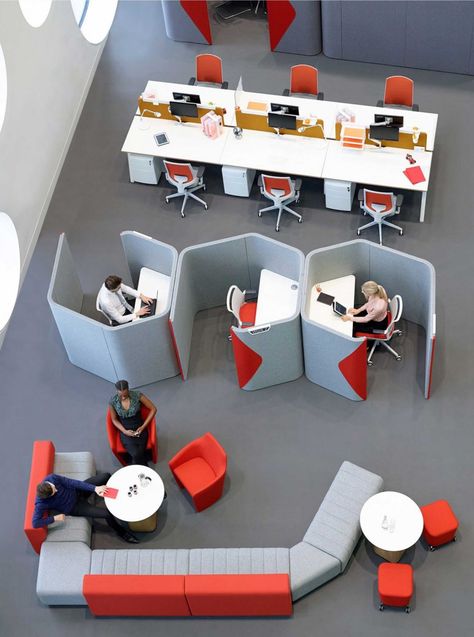 Acoustic Furniture Solutions for Privacy and Collaboration Student Residence, Office Booth, Open Space Office, Desain Pantry, Office Pods, Library Furniture, Kids Library, Office Space Design, Office Lounge