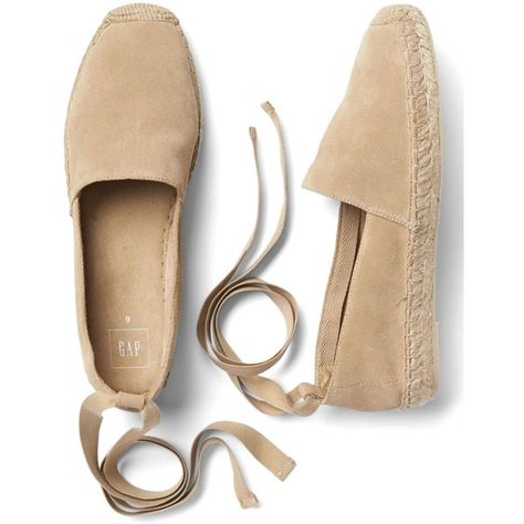 Gap Women Suede Lace Up Espadrilles (2.845 RUB) ❤ liked on Polyvore featuring shoes, sandals, laced sandals, round cap, suede lace up shoes, suede shoes and lace up sandals Lace Up Espadrilles Flats, Flat Lace Up Shoes, Suede Flats Shoes, Round Toe Flats Shoes, Espadrilles Shoes, Lace Sandals, Espadrille Flats, Gap Shoes, Fashion Shoes Sandals