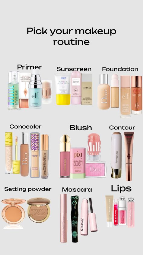 Pick Your Makeup, Minimal Makeup Routine, Target Makeup, Flawless Skin Care, Preppy Makeup, Makeup Starter Kit, Makeup Order, Makeup Bag Essentials, 10 Essentials