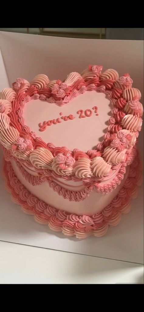 Youre Twenty Cake, 20 Something Aesthetic Cake, Pink 21st Birthday Ideas Outside, Birthday Cake 19 Aesthetic, 20 Th Bday Cake, B Day Cakes Aesthetic, Pink B Day Cake, Cute Birthday Cake Ideas Aesthetic, 20 Year Old Cake Ideas