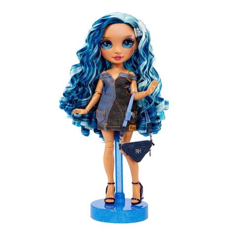 Rainbow High Fantastic Fashion Skyler Bradshaw - Blue 11” Fashion Doll Playset - L.O.L. Surprise! Official Store Rainbow High Characters, Skyler Bradshaw, High Characters, Runway Gowns, Rainbow Hair Color, Runway Outfits, Rainbow Fashion, Rainbow High, Styling Gel