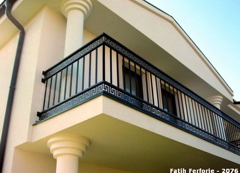 Iron Railing Designs | iron in architecture – 107 Fences and Railings | Interior Design ... Reling Design, Iron Railings Outdoor, Wrought Iron Balcony, Iron Balcony Railing, Balcony Railings, Staircase Railing Design, Balcony Grill, Modern Balcony, Grill Door Design