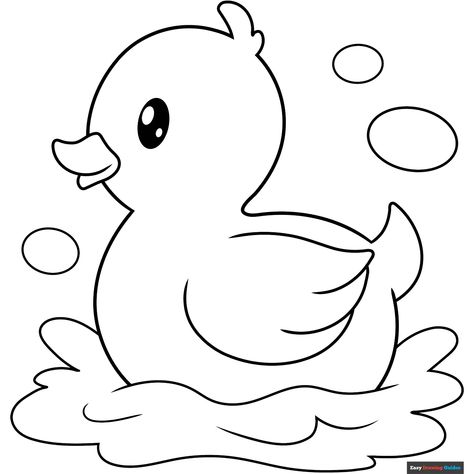 Free Rubber Duck Coloring Page for Kids Coloring Easy Drawings, Easy Drawings For Colouring, Rubber Duck Coloring Page, Duck Colouring Pages, Line Art For Coloring, Toddler Colouring In Free Printable, Duck For Coloring, Drawing Sheets Free Printable, Coloring Books For Kids Free Printable