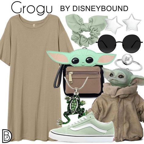 Mando Disneybound, Star Wars Outfits Women Jedi, Star Wars Inspired Outfits Disneybound, Grogu Disneybound, Star Wars Day Outfit, Disneybounding Outfits, Star Wars Inspired Outfits, Bounding Outfits, Disneyland Ideas