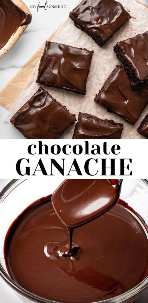 Chocolate Ganache Recipe Brownie Icing, Chocolate Ganache Icing, Choc Ganache, Chocolate Ganache Recipe, Ganache Recipe, Chocolate Chip Cookie Bars, Awesome Cakes, Chocolate Glaze, Glaze Recipe