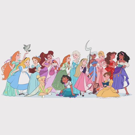 Happy May! I've been busy lately with work, life, and other projects and needed a little break from uploading to social media, but I'll be… | Instagram Disney Powerpoint, Tinkerbell Sitting, Wendy Tinkerbell, Princess Eilonwy, Luisa Madrigal, Esmeralda Disney, Megara Hercules, Non Disney Princesses, Side Character