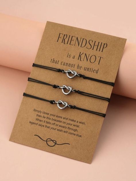 OC gives Maya a friendship bracelet for their shared birthday and its a good thing there are 3 of them Friendship Knot, Best Friend Cards, Bff Jewelry, Best Friend Bracelets, Bracelet Love, Friend Bracelets, Bracelet Knots, Flower Girl Gifts, Uk Gifts