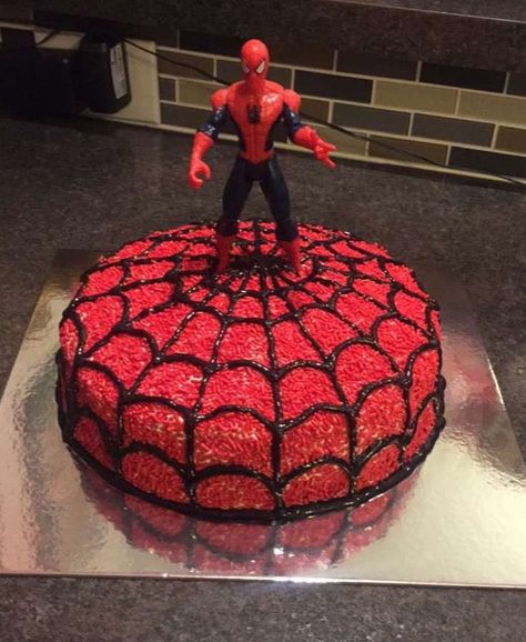 Spiderman Birthday Cake 1 Tier, Birthday Cake Boys, Spiderman Birthday Cake, Superhero Birthday Cake, Novelty Birthday Cakes, Spiderman Birthday Party, 4th Birthday Cakes, Superhero Kids, Superhero Cake