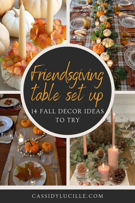 Planning a Friendsgiving dinner on your Thanksgiving break? These 14 fall decor ideas will make the Friendsgiving table set up easy. Get inspired with these Friendsgiving table setting ideas and embrace the spirit of the Thanksgiving season with effortless elegance. Enjoy the feast, laughter, and beautiful memories! Check out these Friendsgiving table decorations now! Fall Dinner Table Decor, Thanksgiving Tablescapes Simple, Friendsgiving Dinner Party Decor, Friendsgiving Table Setting, Thanksgiving Decorations Table Setting, Thanksgiving Table Settings Elegant, Friendsgiving Table, Simple Thanksgiving Table Decor, Thanksgiving Dinner Table Setting