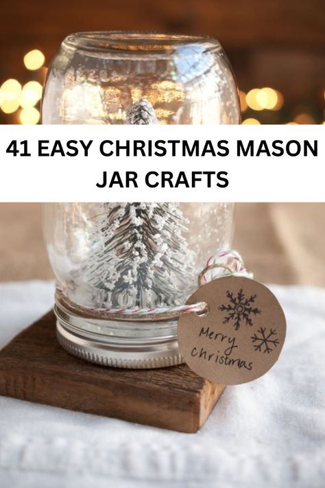 Explore 41 DIY Christmas Mason Jar Crafts, Gifts, and Decor ideas! Discover creative crafts and decorations perfect for festive centerpieces and holiday cheer. Find the best gift ideas and crafts to make this season extra special. Whether you're looking for DIY projects or unique ideas for decorating, these mason jar crafts are sure to inspire your holiday spirit. Get ready to create beautiful decorations and thoughtful gifts with these fun and easy ideas! Mason Jar Lights Christmas, Christmas Glass Jar Ideas, Mason Jar Crafts To Sell, Christmas Crafts With Mason Jars, Mini Mason Jar Crafts, Christmas Jars Diy, Mason Jar Crafts For Christmas, Mason Jar Christmas Centerpieces, Crafts Using Mason Jars