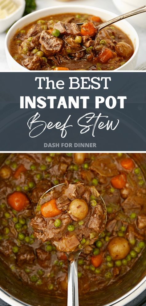 When it comes to Instant Pot Dinner recipes, you can't top this succulent Instant Pot Beef Stew. Not only is it easy, but it's also the perfect comfort food for the chilly months ahead. Made with tender stew beef, carrots, baby potatoes, and a simple gravy, this classic stew recipe is ready in a fraction of the time of traditional methods. Instapot Beef Stew, Classic Beef Stew Recipe, Instant Pot Beef Stew Recipe, Pressure Cooker Beef Stew, Instant Pot Stew, Instant Pot Beef Stew, Instant Pot Dinner, Easy Beef Stew Recipe, Classic Beef Stew