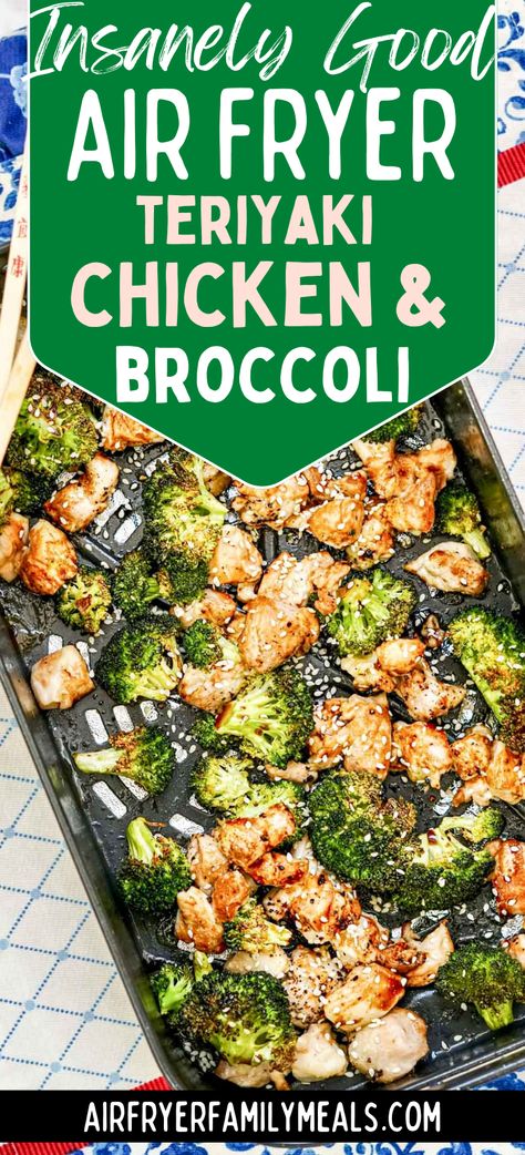 Airfryer Chicken And Broccoli, Ninja Foodi Broccoli Recipes, Healthy Teriyaki Chicken And Broccoli, Fall Chicken Recipes Air Fryer, Air Fryer Easy Chicken Recipes, Meal Prep Air Fryer Chicken, Chicken And Veggie Air Fryer, Chicken And Broccoli Air Fryer Recipes, Chicken Broccoli Air Fryer Recipes