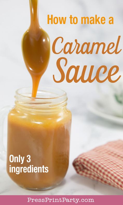 Thick Caramel Sauce Recipe, Diy Caramel Sauce, Easy Homemade Caramel Sauce, Easy Homemade Caramel, Diy Caramel, Caramel Recipe Easy, Sticky Pudding, Caramel Sauce Recipe, Sliced Apples