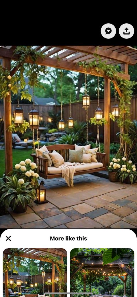 Multilevel Backyard Ideas, Landscaping Around Multiple Trees, Backyard With A Lot Of Trees, Backyard With Tree In The Middle, Backyard Landscaping Tiered, Outside Garden Ideas, Front Yard Landscaping With Tree In Middle, Large Backyard Landscaping, Black Thumb