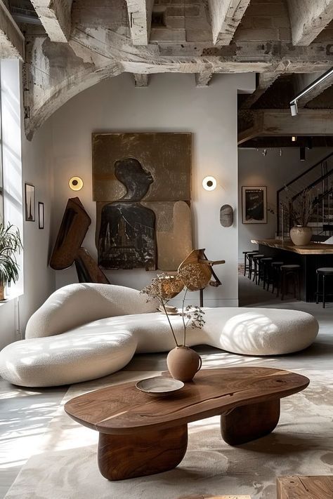 Brown Earthy Living Room, Gerard Sekoto, Curvilinear Forms, Earthy Interior, Bold Statements, Apartment Decor Inspiration, Maximalism, Dream House Interior, Apartment Inspiration