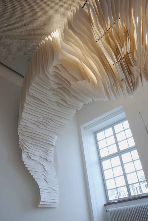 Paper Tunnel sculptures Angela Glajcar, Paper Art Installation, Paper Installation, The Ceiling, Sculpture Installation, Bergamo, Paper Sculpture, Land Art, Art Plastique