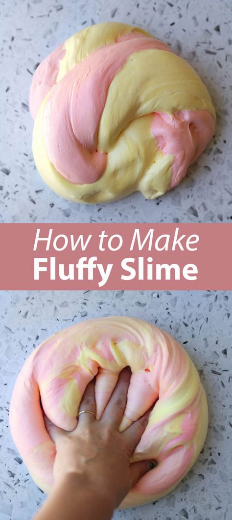 Fluffy Cloud Slime - Childhood Magic Floam Slime Recipe Easy, How To Make Foam Slime, Slime Recipe With No Activator, Slime Cornstarch, How Do You Make Slime, Clear Glue Slime Recipe, Slime Recipies, Slime Without Shaving Cream, Fluffy Cloud Slime