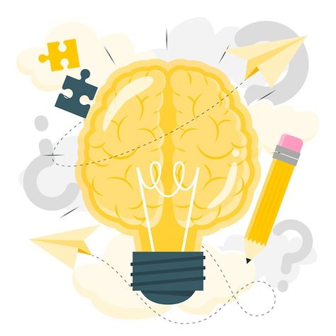 Free vector creative brainstorming conce... | Free Vector #Freepik #freevector #design #creative #illustration #artistic Creative Thinking Illustration, Design Thinking Illustration, Brainstorm Illustration, Brainstorming Illustration, Creative Brainstorming, Learning Illustration, Housing Design, Think Different, Concept Illustration