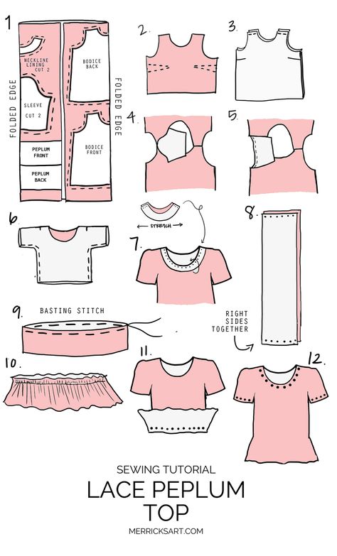 DIY Friday: Red Lace Peplum Top | Merrick's Art | Merrick's Art Peplum Shirt Pattern, Peplum Top Pattern Drafting, Peplum Top Pattern, Peplum Pattern, Merricks Art, Lace Peplum Top, Lace Diy, Diy Clothes Design, Lace Peplum