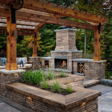 Outdoor Kitchen And Fireplace, Outdoor Kitchen Kits, Outdoor Stone Fireplaces, Outdoor Fireplace Kits, Fireplace Kits, Outdoor Fireplace Designs, Outdoor Fireplace Patio, Backyard Fireplace, Patio Fireplace