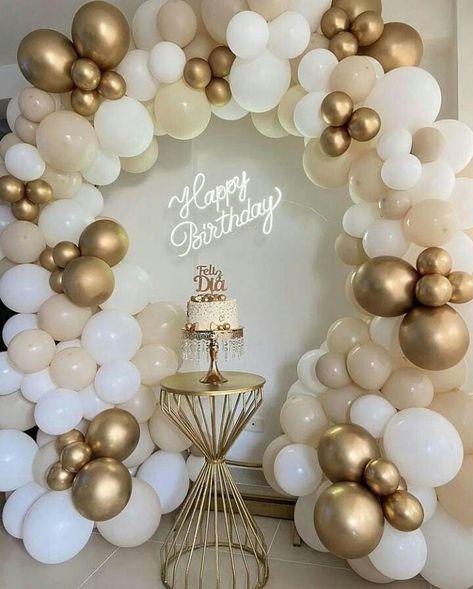 Surprise Birthday Decorations, Gold Birthday Decorations, 18th Birthday Decorations, Sweet 17, Happy Birthday Decor, Simple Birthday Decorations, 21st Birthday Decorations, Birthday Party Theme Decorations, Gold Birthday Party